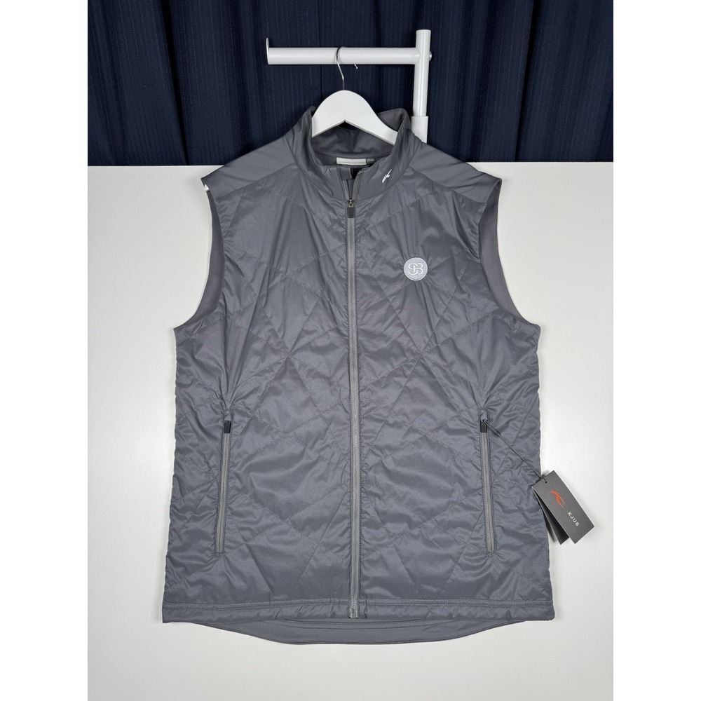 NEW - KJUS Retention Vest Men's 54 / XL Gray Quilted - SB Golf Course Logo